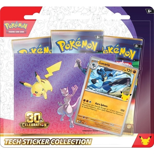 30th Celebration - Tech Sticker Collection Blister - Lucario - Pokemon kort